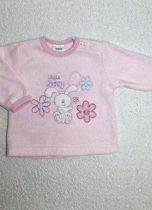 Кофтинка розовая newborn 56 см с вышивкой little bunny