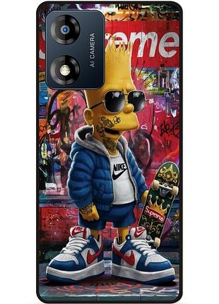 Силіконовий бампер чохол для motorola moto e13 з малюнком барт симпсон marvel simpsons
