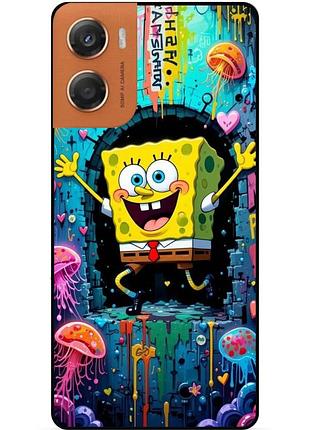 Силиконовый чехол бампер для motorola moto g06 с картинкой sponge bob губка боб
