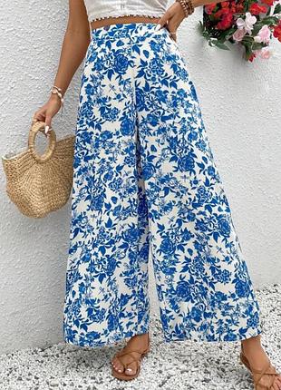Красиві жіночі літні брюки wide leg в піжамному стилі