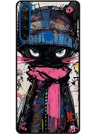 Силіконовий бампер чохол для xiaomi redmi note 8t з малюнком кот аниме marvel