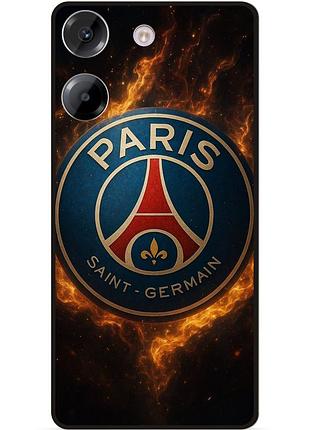 Чехол силиконовый бампер для tecno camon 20 pro с рисунком psg псж