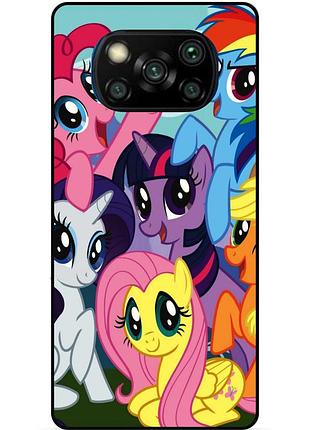 Силиконовый бампер чехол для xiaomi poco x3 с рисунком пони my little pony