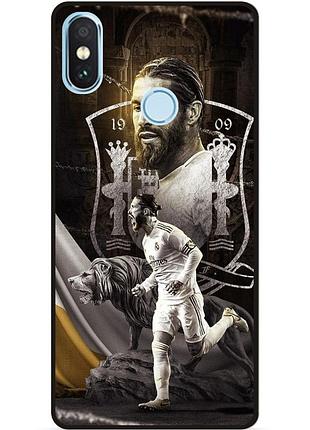 Чехол силиконовый бампер для xiaomi redmi note 6 pro с рисунком sergio ramos серхио рамос real