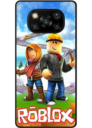 Силиконовый чехол для xiaomi poco x3 с картинкой roblox роблокс