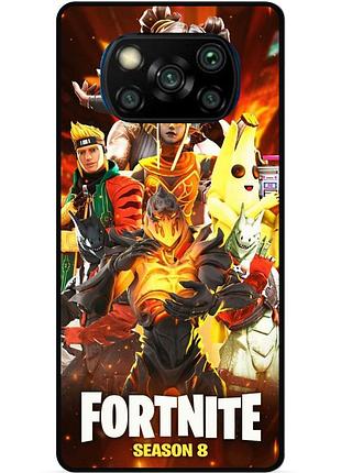 Силиконовый чехол бампер для xiaomi poco x3 с рисунком fortnite marvel фортнайт марвел