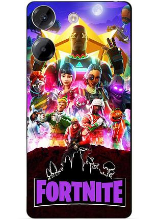 Силиконовый бампер чехол для tecno camon 20 pro с рисунком fortnite фортнайт