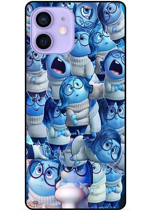 Чехол силиконовый бампер для iphone 12 с рисунком головоломка печаль