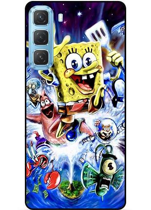 Силиконовый чехол бампер для infinix hot 60 pro plus (x6886) с картинкой губка боб sponge bob