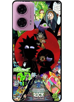 Силиконовый чехол бампер для motorola moto g85 5g с рисунком rick and morty рик и морти