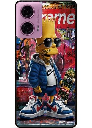 Чехол силиконовый бампер для motorola moto g85 5g с рисунком барт симпсон marvel simpsons