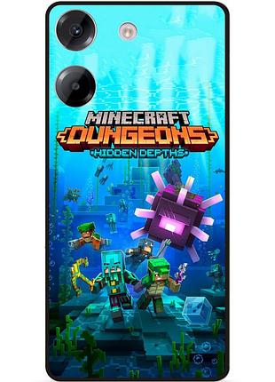 Силиконовый бампер чехол для tecno camon 20 pro с рисунком майнкрафт minecraft