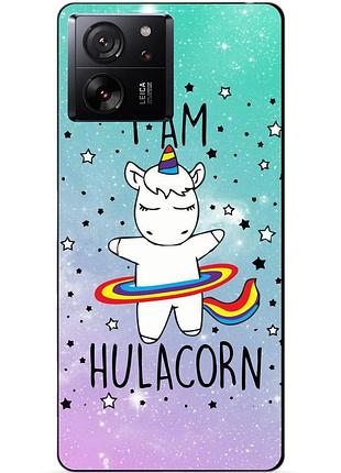 Чехол силиконовый бампер для xiaomi 13t с рисунком единорог пони