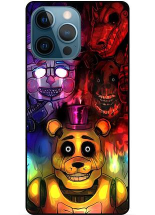 Силиконовый бампер чехол для iphone 13 pro max с рисунком фредди freddy аниматроники
