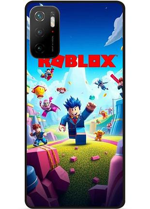 Силіконовий чохол бампер для xiaomi poco m3 pro з малюнком roblox гра в кальмара роблокс