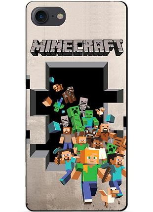 Силиконовый бампер чехол для huawei y5 2018 игра майнкрафт minecraft