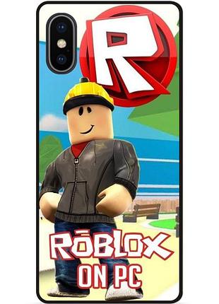 Силиконовый чехол для iphone xs с картинкой роблокс roblox