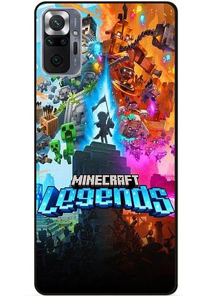 Силиконовый бампер чехол для xiaomi redmi note 10 pro игра майнкрафт minecraft