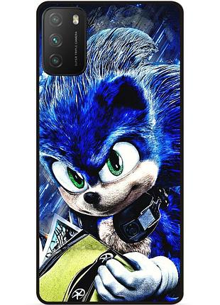 Силіконовий бампер чохол для xiaomi poco m3 з малюнком соник sonik