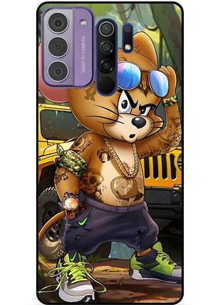 Чехол силиконовый бампер для xiaomi redmi 9 с рисунком том и джерри