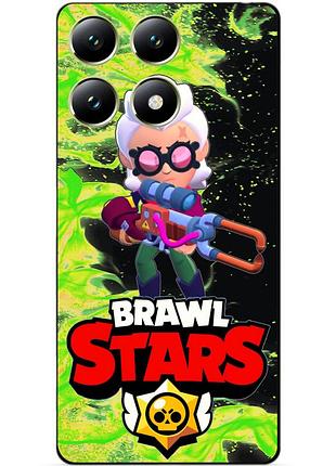 Чехол силиконовый бампер для xiaomi 14t с героем бравл белый ворон brawl