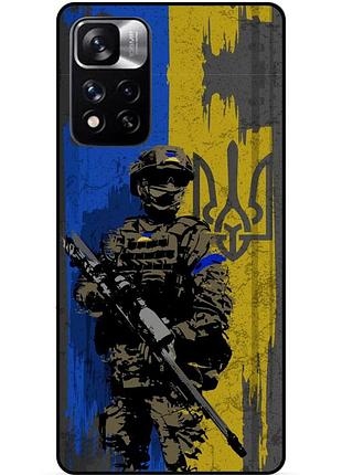 Силіконовий чохол бампер для xiaomi redmi note 11 pro plus 5g з малюнком зсу украина воин