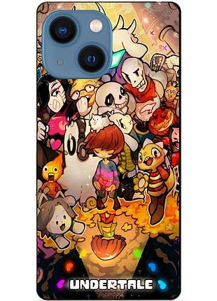 Силиконовый бампер чехол для iphone 15 plus с рисунком андертейл undertale