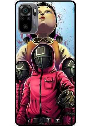 Силіконовий чохол бампер для xiaomi redmi note 10s з малюнком гра в кальмара