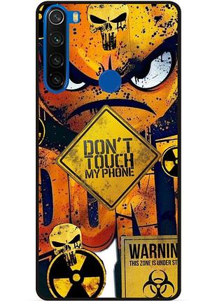 Силіконовий чохол бампер для xiaomi redmi note 8 з малюнком очей dont touch my phone