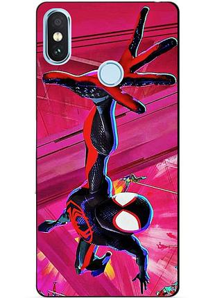Силиконовый бампер чехол для xiaomi mi 8 с рисунком spider man человек паук майлз моралес