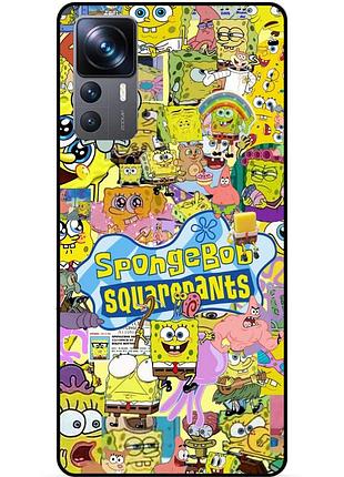 Силіконовий чохол бампер для xiaomi 12t pro з малюнком sponge bob губка боб