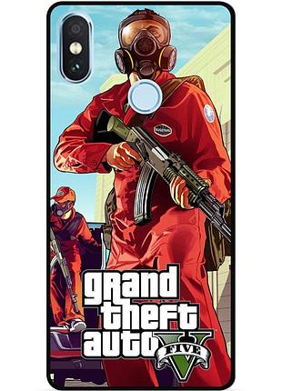 Силіконовий бампер чохол для xiaomi redmi note 6 pro з малюнком gta гта
