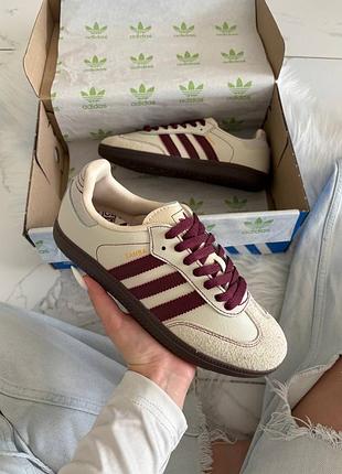 Жіночі кросівки adidas wmns samba og wonder white maroon