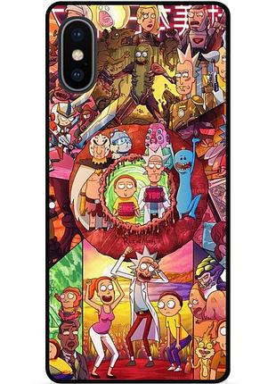 Силіконовий чохол бампер для iphone xs з малюнком rick and morty рік і морті