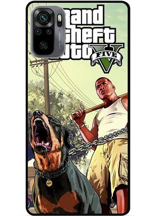 Чехол силиконовый бампер для xiaomi redmi note 10s с картинкой гта gta