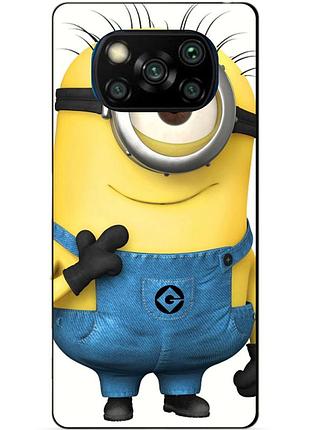Силиконовый бампер чехол для xiaomi poco x3 с рисунком миньон кевин minion