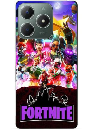 Силиконовый бампер чехол для tecno spark 20 pro с рисунком fortnite фортнайт