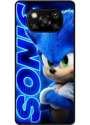 Силиконовый чехол бампер для xiaomi poco x3 соник sonik