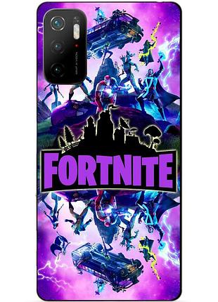 Силиконовый бампер чехол для xiaomi poco m3 pro с рисунком fortnite marvel фортнайт марвел