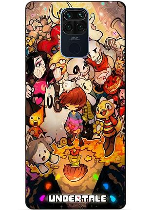 Силиконовый бампер чехол для xiaomi redmi note 9 с рисунком андертейл undertale