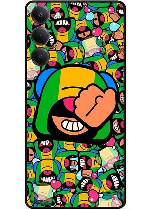Силиконовый бампер чехол для xiaomi redmi 15 стикеры бравл леон brawl
