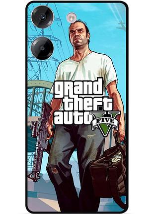 Силиконовый чехол бампер для tecno pova 5 с рисунком гта gta