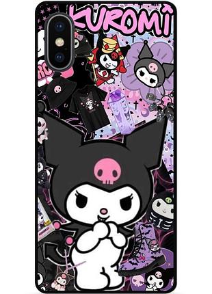 Чехол силиконовый бампер для iphone xs с картинкой kuromi куроми