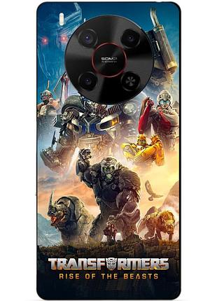 Чехол силиконовый бампер для zte nubia v70 max с картинкой звероботы трансформеры transformers