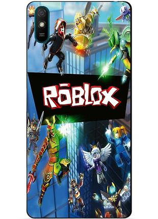 Силиконовый бампер чехол для huawei y5 2019 с картинкой roblox роблокс