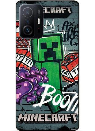 Силіконовий чохол бампер для xiaomi 11t pro з малюнком майнкрафт minecraft
