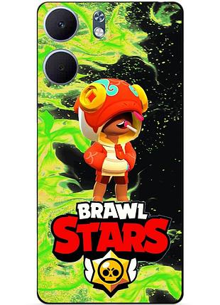 Силіконовий бампер чохол для oppo a5x з героєм бравл леон удачливый brawl