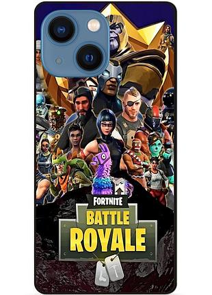 Силиконовый бампер чехол для iphone 14 с рисунком фортнайт fortnite