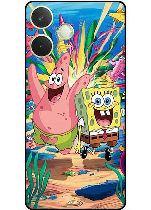 Силиконовый бампер чехол для oppo a5 pro с картинкой sponge bob губка боб