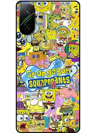 Силіконовий чохол бампер для xiaomi poco f7 з малюнком sponge bob губка боб